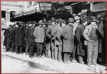 Bread Line, Bowery, NY, c. 1910 (source)